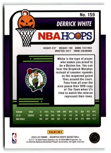 2023-24 Panini Hoops Haunted Slime Derrick White NBA basketball card in mint condition