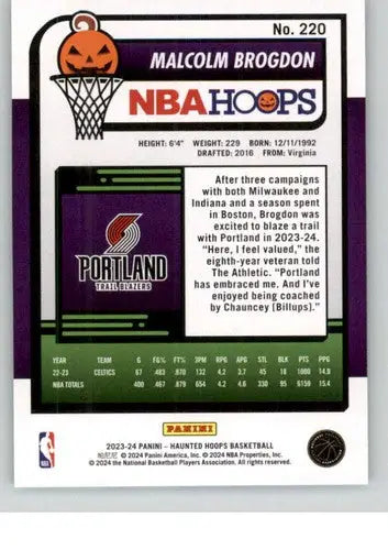 2023-24 Panini Hoops Haunted Slime #220 Malcolm Brogdon NM-MT Celtics ID:75333 - Basketball Card Single