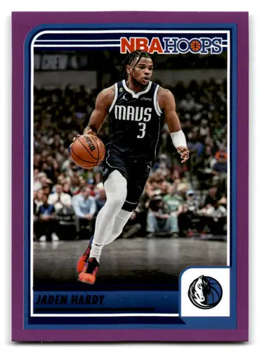Panini Hoops Purple Jaden Hardy basketball card from 2023-24 Panini Hoops Purple series