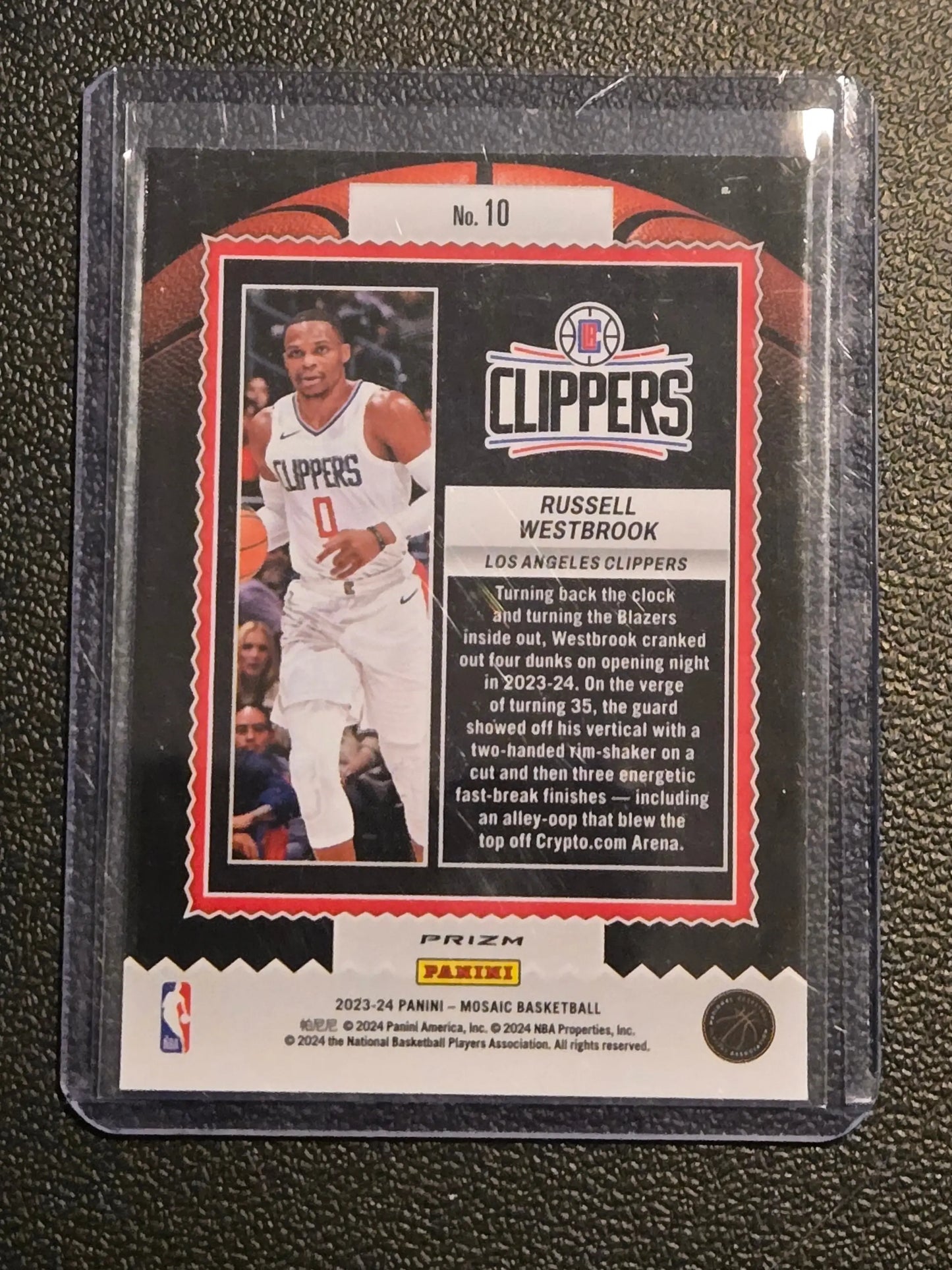 2023-24 Panini Mosaic #10 Russell Westbrook Jam Masters Mosaic Green - Basketball Card Single