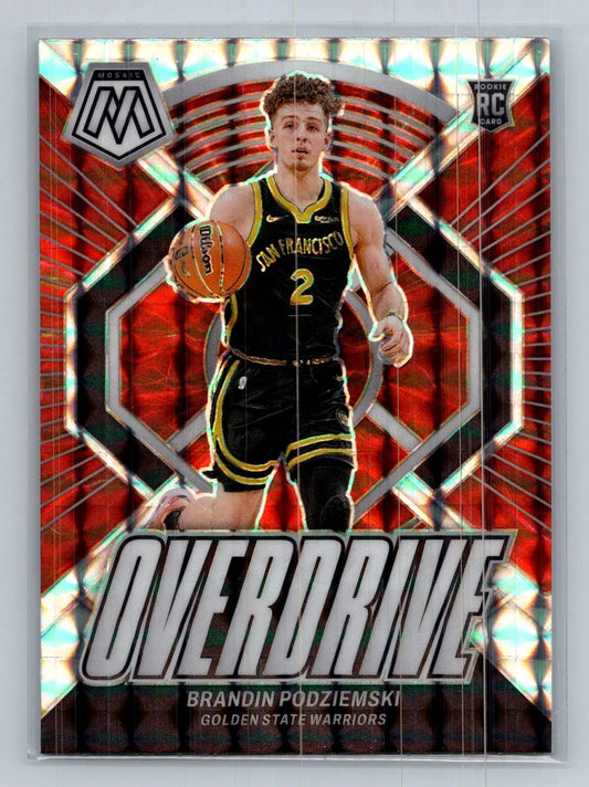 2023-24 Panini Mosaic #11 Brandin Podziemski Overdrive Golden State Warriors - Basketball Card Single