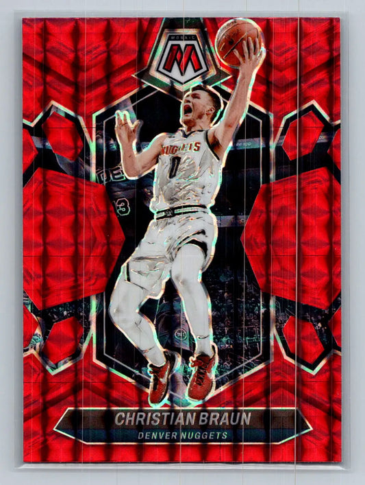 2023-24 Panini Mosaic #168 Christian Braun Red Denver Nuggets - Basketball Card Single