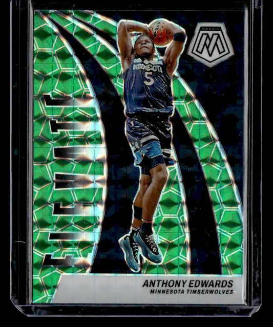 2023-24 Panini Mosaic #19 Anthony Edwards Elevate Mosaic Green - Basketball Card Single