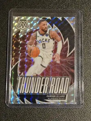 2023-24 Panini Mosaic #2 Damian Lillard Thunder Road Mosaic - Basketball Card Single