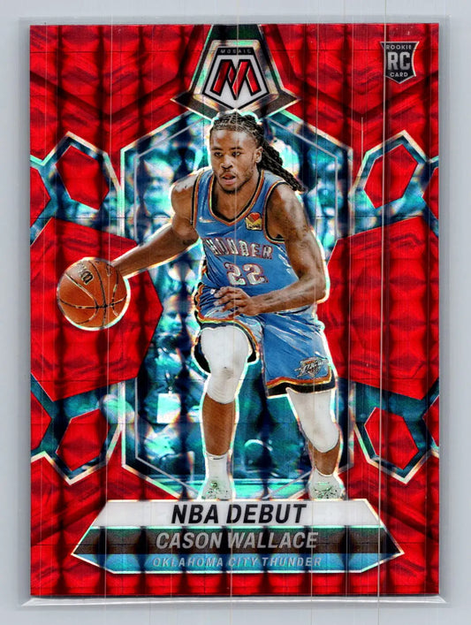 2023-24 Panini Mosaic #258 Cason Wallace Red Oklahoma City Thunder - Basketball Card Single