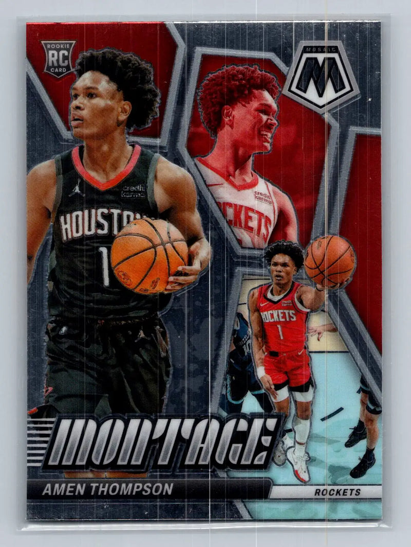2023-24 Panini Mosaic #26 Amen Thompson Montage Houston Rockets - Basketball Card Single