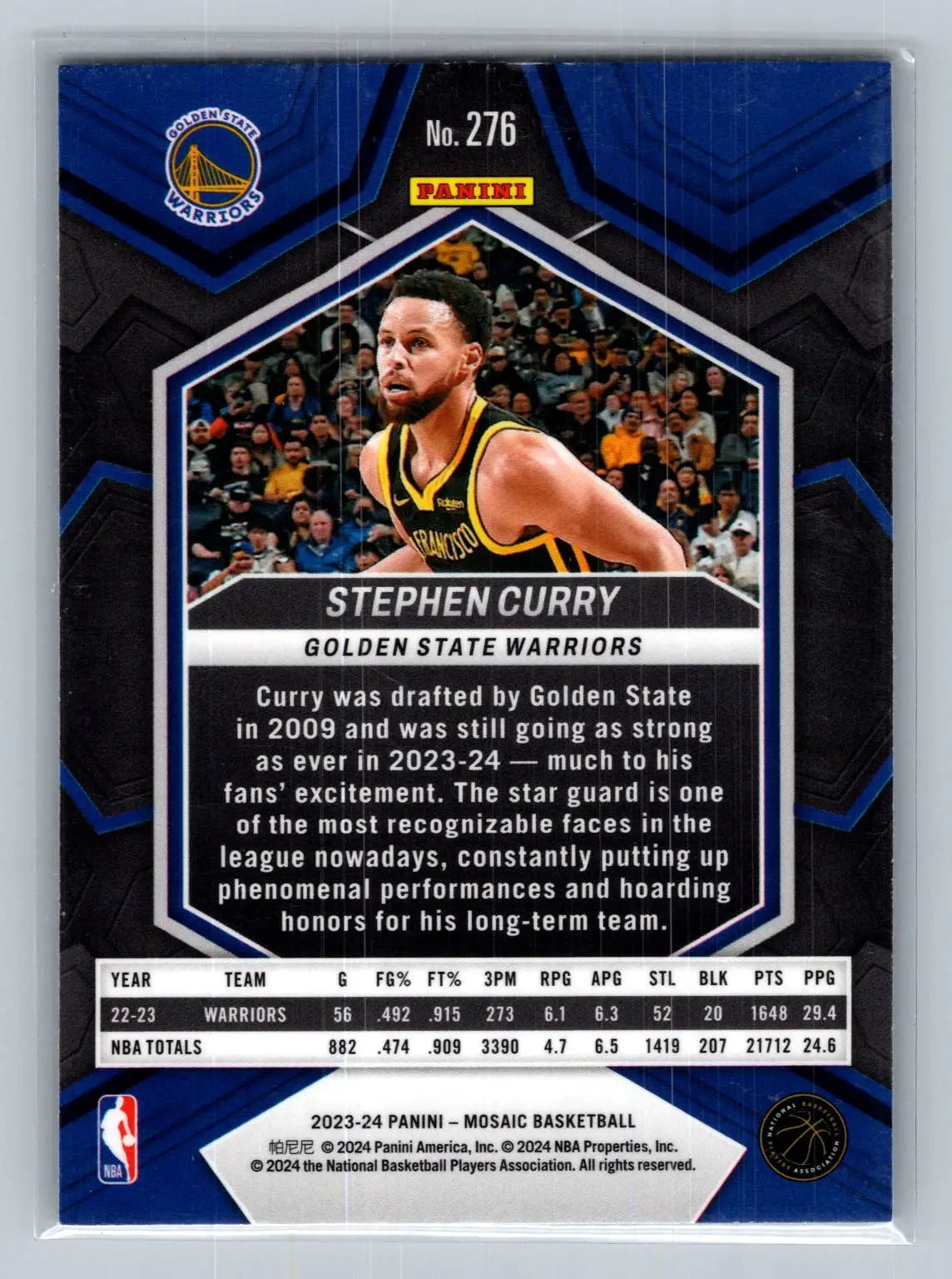 2023-24 Panini Mosaic #276 Stephen Curry City Edition Golden State Warriors - Basketball Card Single