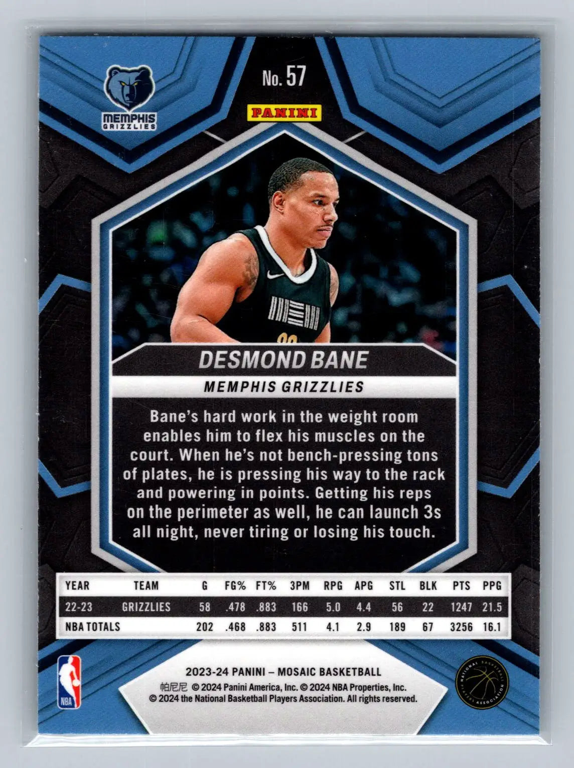 2023-24 Panini Mosaic #57 Desmond Bane Memphis Grizzlies - Basketball Card Single