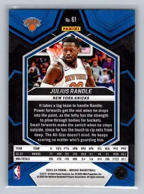 2023-24 Panini Mosaic #61 Julius Randle New York Knicks - Basketball Card Single