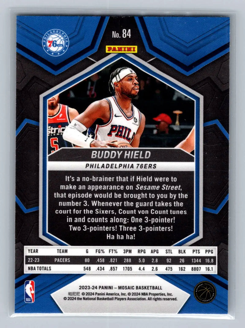 2023-24 Panini Mosaic #84 Buddy Hield Philadelphia 76ers - Basketball Card Single