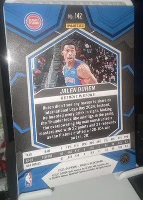 2023-24 Panini Mosaic Base Jalen Duren Detroit Pistons #142 NBA Basketball