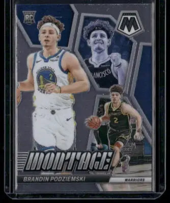 2023-24 Panini Mosaic Brandin Podziemski #27 Montage RC Basketball - Basketball Card Single