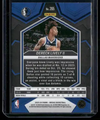2023-24 Panini Mosaic Dereck Lively II #No. 265 RC Basketball - Basketball Card Single