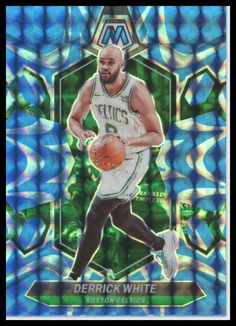 2023-24 Panini Mosaic - Derrick White #166 Reactive Blue Mosaic Prizm