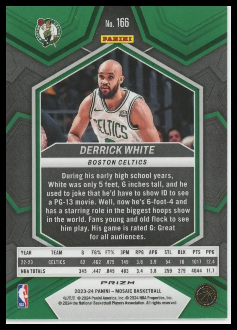 2023-24 Panini Mosaic - Derrick White #166 Reactive Yellow Mosaic Prizm