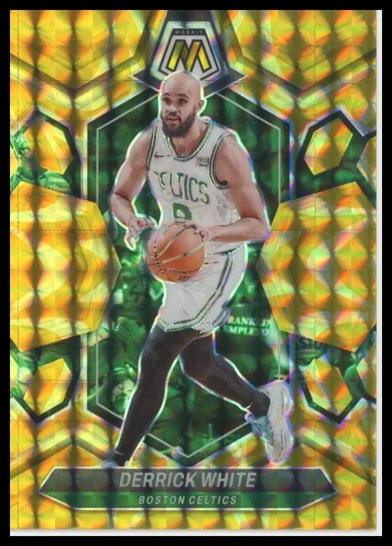 2023-24 Panini Mosaic - Derrick White #166 Reactive Yellow Mosaic Prizm
