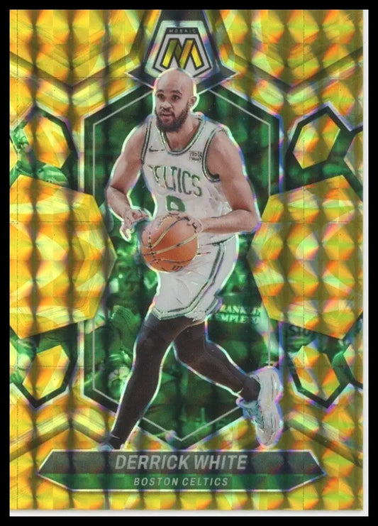 2023-24 Panini Mosaic - Derrick White #166 Reactive Yellow Mosaic Prizm
