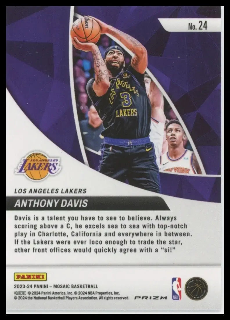 2023-24 Panini Mosaic - Elevate Anthony Davis #24 Mosaic Prizm