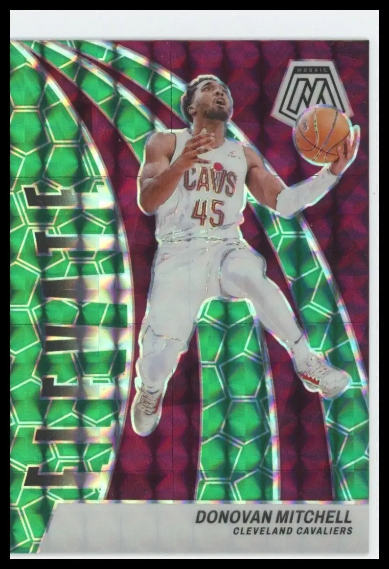 2023-24 Panini Mosaic - Elevate Donovan Mitchell #20 Green Mosaic Prizm