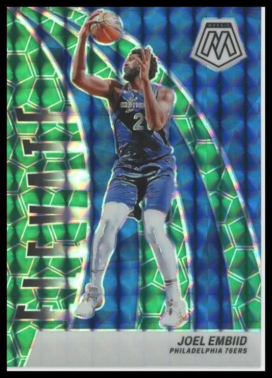 2023-24 Panini Mosaic - Elevate Joel Embiid #4 Green Mosaic Prizm