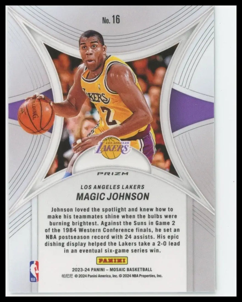 2023-24 Panini Mosaic - Epic Performers Magic Johnson #16 Green Mosaic Prizm
