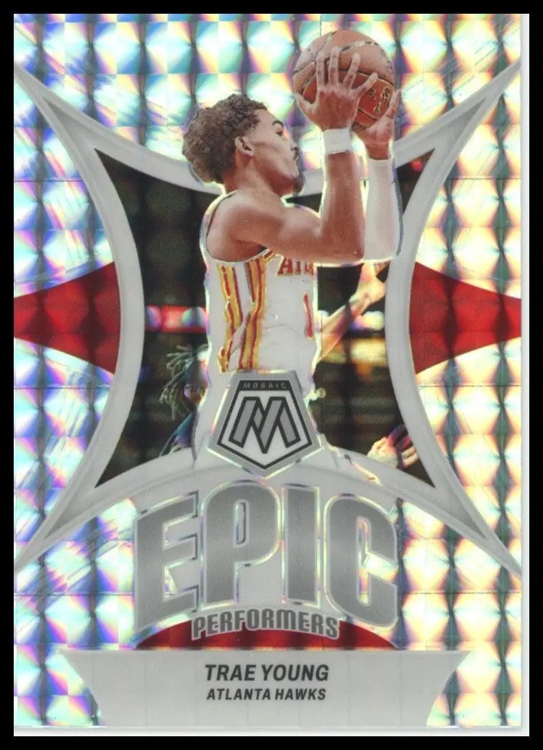 2023-24 Panini Mosaic - Epic Performers Trae Young #6 Mosaic Prizm