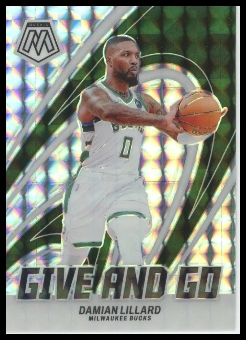 2023-24 Panini Mosaic - Give and Go Damian Lillard #2 Mosaic Prizm
