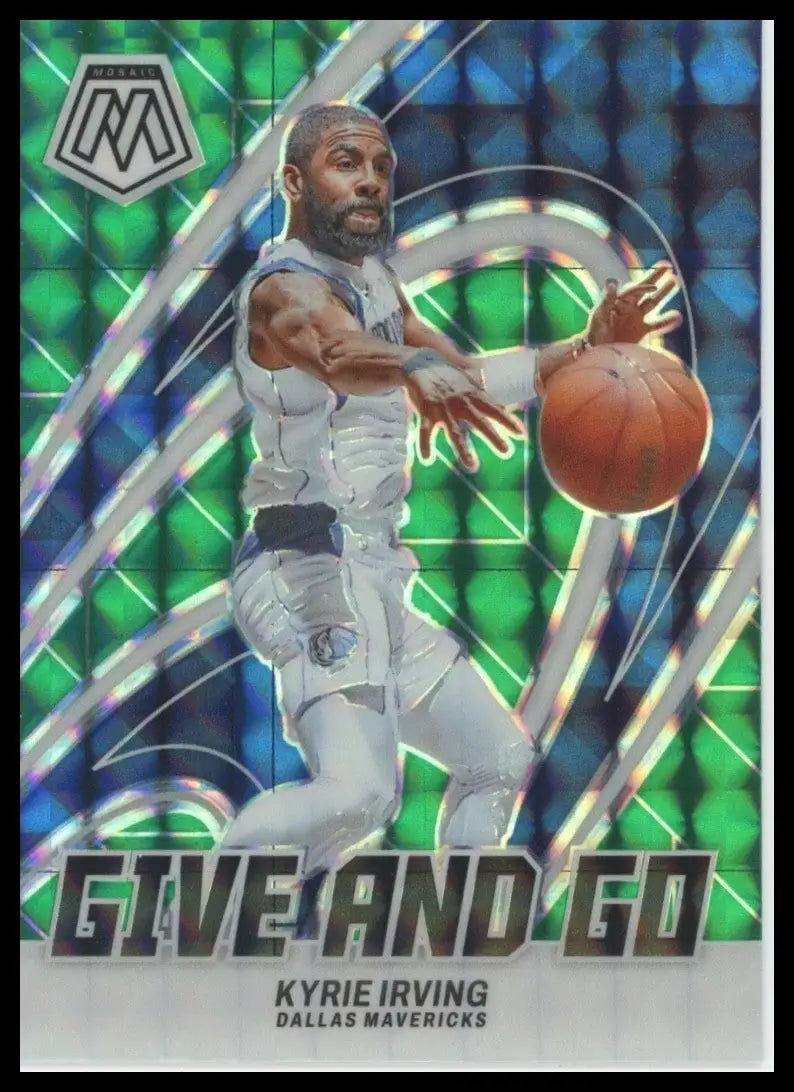 2023-24 Panini Mosaic - Give and Go Kyrie Irving #8 Green Mosaic Prizm