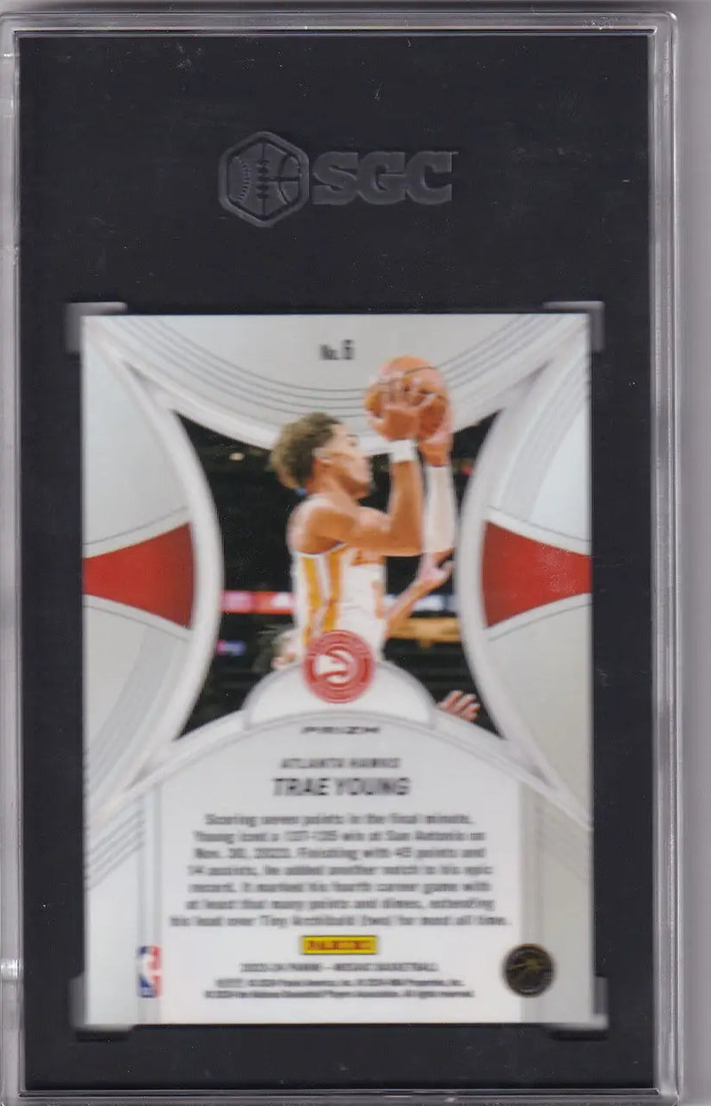 Trae Young Basketball Card 2023-24 Panini Mosaic Green Prizm SGC 10 Atlanta Hawks