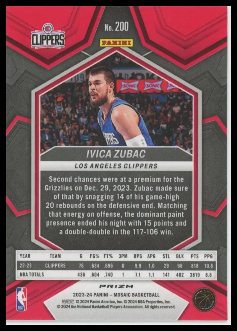 2023-24 Panini Mosaic - Ivica Zubac #200 Mosaic Prizm