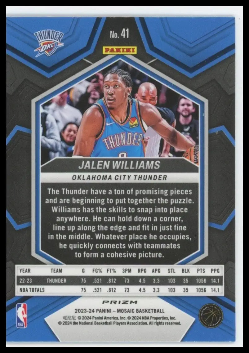 2023-24 Panini Mosaic - Jalen Williams #41 Reactive Blue Mosaic Prizm