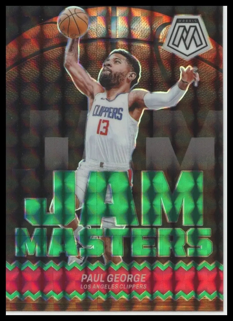 2023-24 Panini Mosaic - Jam Masters Paul George #4 Green Mosaic Prizm