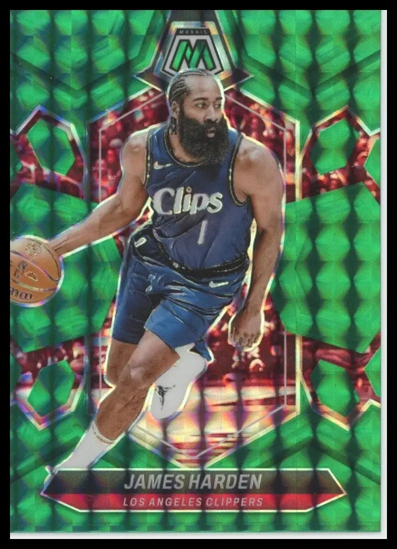 2023-24 Panini Mosaic - James Harden #152 Green Mosaic Prizm