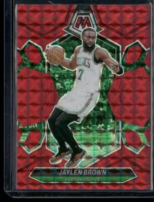 2023-24 Panini Mosaic Jaylen Brown #182 Red Mosaic Basketball - Basketball Card Single