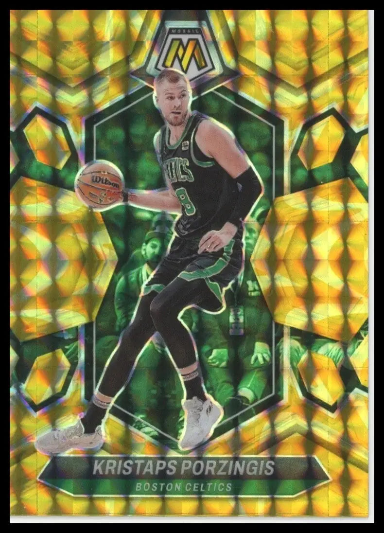 2023-24 Panini Mosaic - Kristaps Porzingis #169 Reactive Yellow Mosaic Prizm