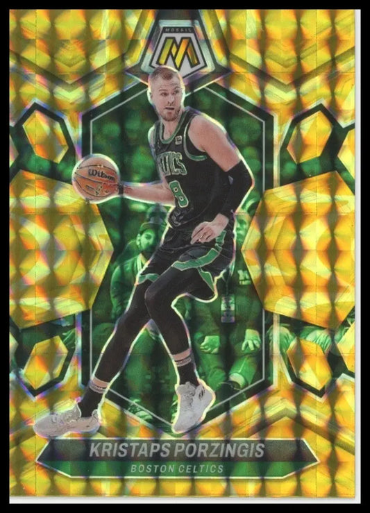 2023-24 Panini Mosaic - Kristaps Porzingis #169 Reactive Yellow Mosaic Prizm
