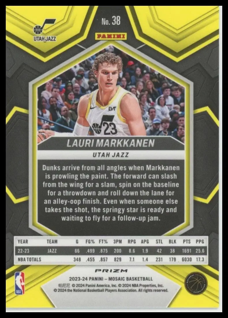 2023-24 Panini Mosaic - Lauri Markkanen #38 Green Mosaic Prizm