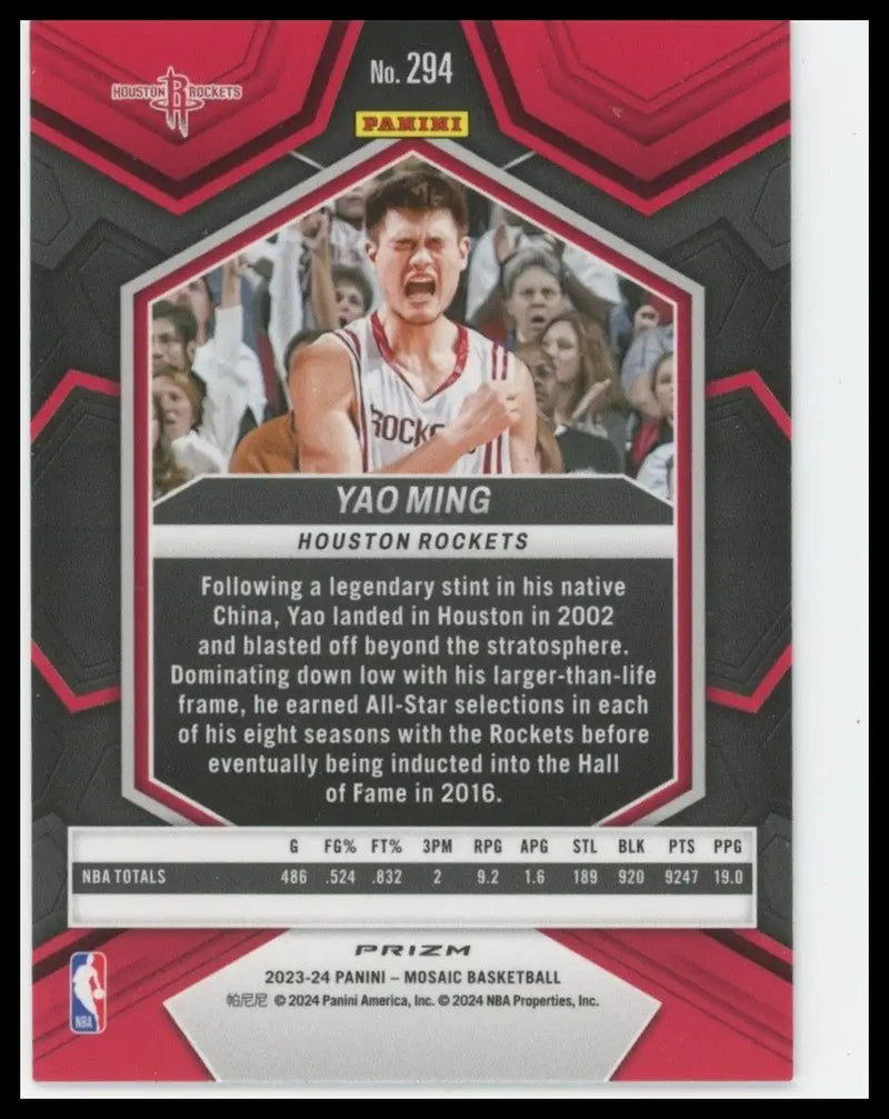 2023-24 Panini Mosaic - NBA Greats Yao Ming #294 Mosaic Prizm