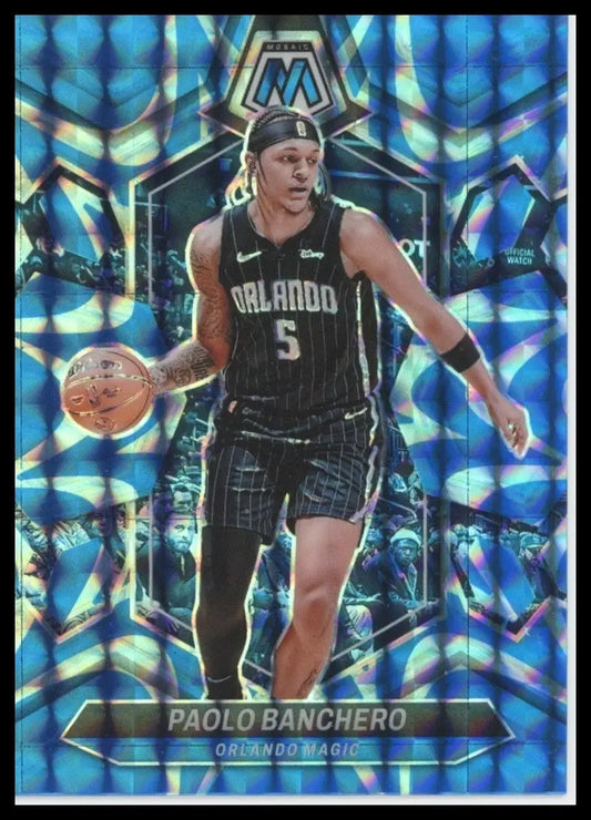 2023-24 Panini Mosaic - Paolo Banchero #15 Reactive Blue Mosaic Prizm - Basketball Card Single