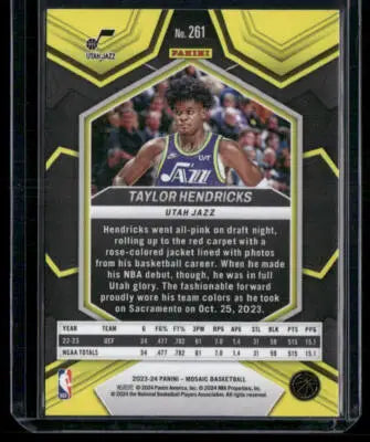 2023-24 Panini Mosaic Taylor Hendricks #No. 261 NBA Debut RC Basketball - Basketball Card Single