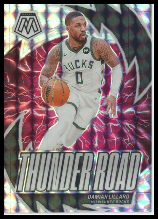 2023-24 Panini Mosaic - Thunder Road Damian Lillard #2 Mosaic Prizm