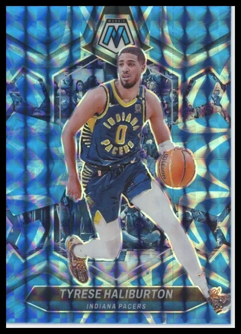 2023-24 Panini Mosaic - Tyrese Haliburton #2 Reactive Blue Mosaic Prizm