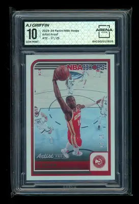 2023-24 Panini NBA Hoops Artist Proof AJ Griffin #72 17/25 Arena Club 10