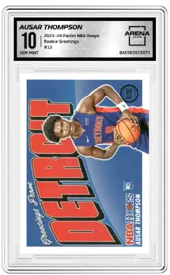 2023-24 Panini NBA Hoops Ausar Thompson #13 Rookie Greetings Arena Club 10 - Basketball Card Single