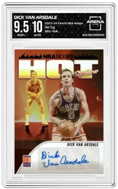 2023-24 Panini NBA Hoops Dick Van Arsdale #HS-VAN Hot Signatures Arena Club 9.5 - Basketball Card Single