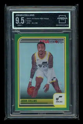 2023-24 Panini NBA Hoops Green John Collins #78 31/99 Basketball Arena Club 9.5 - Basketball Card Single