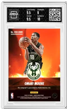 2023-24 Panini NBA Hoops Omari Moore #HSR-OMM Hot Signatures Rookie AC 9.5 - Basketball Card Single