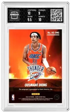 2023-24 Panini NBA Hoops Ousmane Dieng #HS-DNG Hot Signatures Arena Club 9.5 - Basketball Card Single