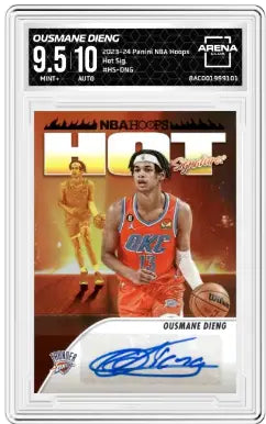 2023-24 Panini NBA Hoops Ousmane Dieng #HS-DNG Hot Signatures Arena Club 9.5 - Basketball Card Single