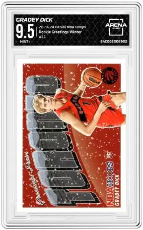 2023-24 Panini NBA Hoops Rookie Greetings Winter Gradey Dick #11 RC AC 9.5
